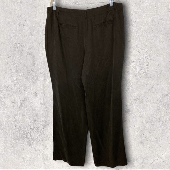 NWT J Jill Tencel Wide Leg Trousers Walnut Brown Size 18 New With Tags High Rise - Picture 3 of 12